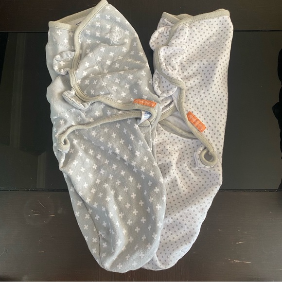 SwaddleMe Other - Swaddle Me Gray White Small Medium Baby Swaddles Polka Dots Crosses x2 Boy Girl